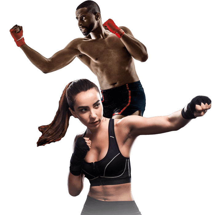 Mixed Martial Arts Lessons for Adults in Chicago IL - Man and Woman Punching Hooks